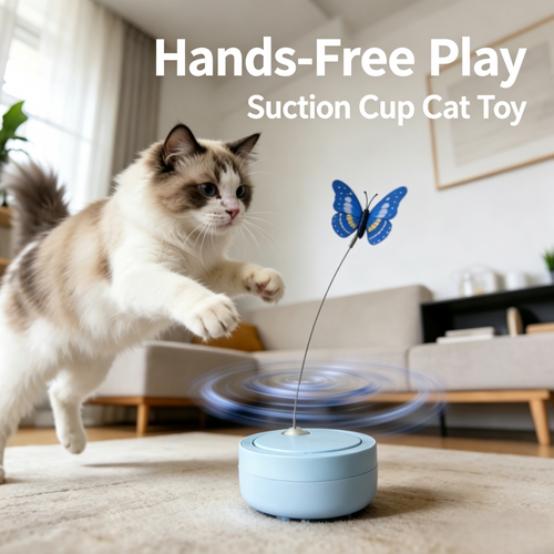 Automatic Rotating Butterfly Cat Toy, Hands‑Free Interactive Cat Teaser for Indoor Cats