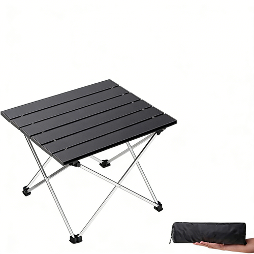 Ultralight Folding Camping Table with Aluminum Top, Portable Low Table