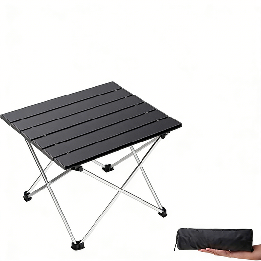 Ultralight Folding Camping Table with Aluminum Top, Portable Low Table