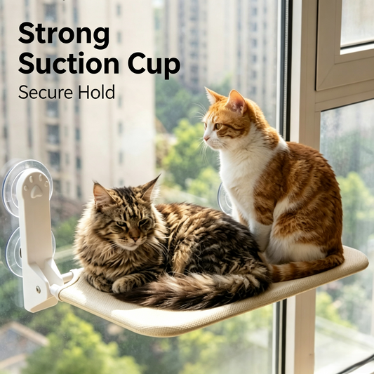 Window Perch Cat Hammock, Suction Cup Mounted Foldable Cat Window Bed for Indoor Cats