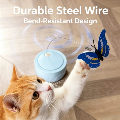 Automatic Rotating Butterfly Cat Toy, Hands‑Free Interactive Cat Teaser for Indoor Cats