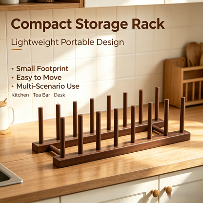 Bamboo Dish Rack, Countertop Plate &amp; Cup Organizer