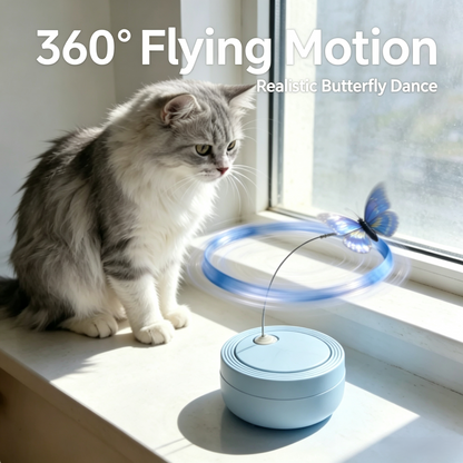 Automatic Rotating Butterfly Cat Toy, Hands‑Free Interactive Cat Teaser for Indoor Cats