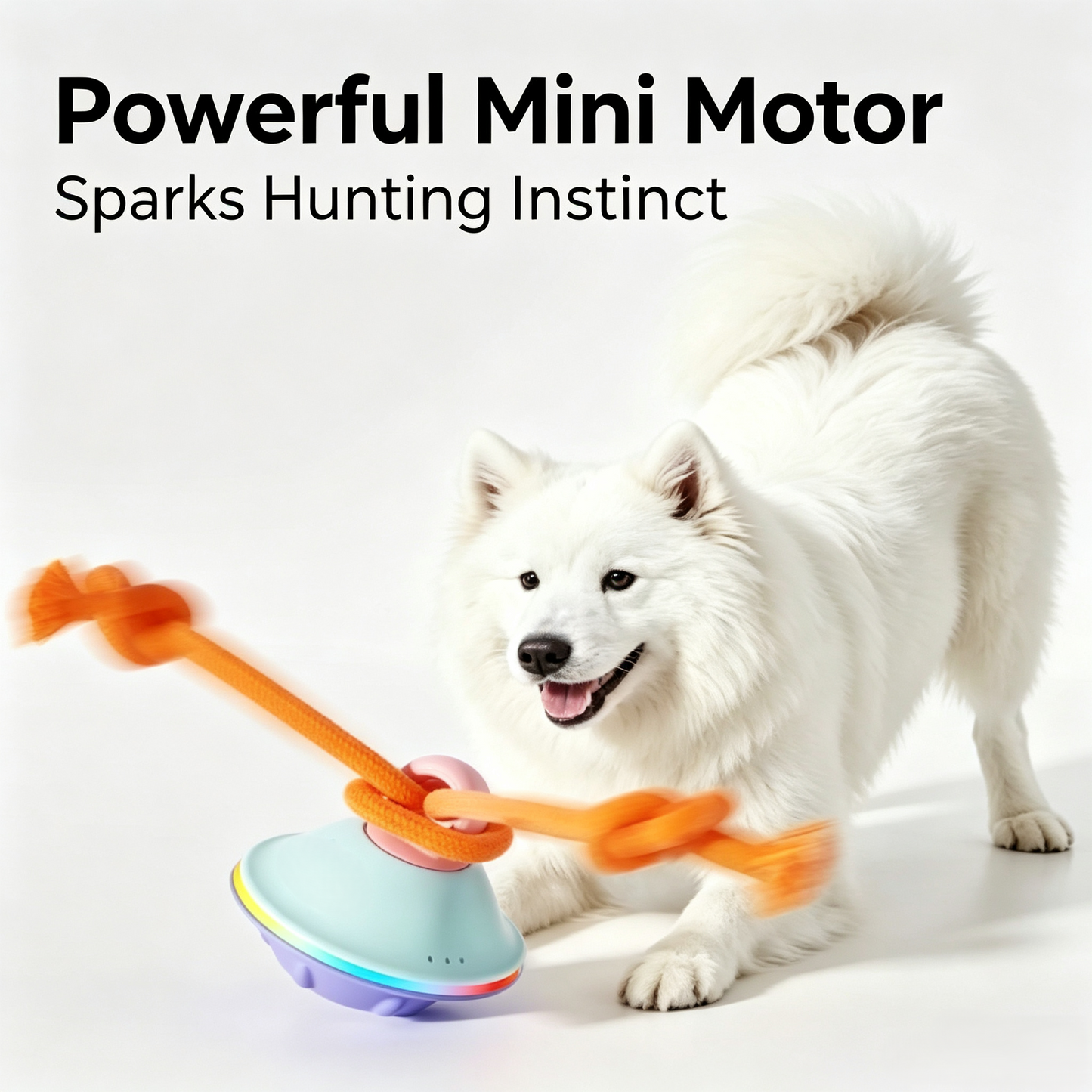Automatic Interactive Dog Toy, Random Moving Dog Enrichment Toy with Rope for Boredom Relief